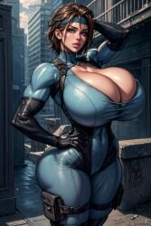 1girls ai_generated big_breasts bythebrokenone female_only metal_gear_solid rule_63 solid_snake solo solo_female tagme