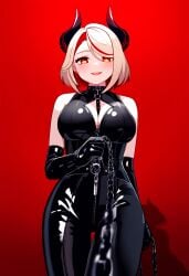 ai_generated azur_lane domination dominatrix latex pov pov_eye_contact roon_(azur_lane) short_hair