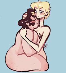 2girls bbw big_breasts chubby clown clown_girl heather_(higuysimgrace) higuysimgrace light-skinned_female multiple_girls thick_thighs yuri