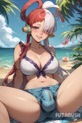 1futa 1futaballs 1futanari 1futas 1shemale ai_generated artist_name beach big_penis bikini breasts bulge cock commission dick dickgirl erect_penis erected_penis erection futa_balls futa_only futa_sans_pussy futanari futanari futarush large_breasts large_cock large_penis medium_breasts multicolored_hair naked naked_futa naked_futanari nsfw nude_futa nude_futanari one_piece patreon patreon_username penis purple_eyes sfw shemale solo solo_futa sultryspark uta_(one_piece) video_game video_games