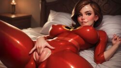 ai_generated bodysuit helen_parr latex masturbation mommy shiny_clothes taintedart the_incredibles