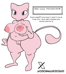 anthro big_ass big_breasts cocinaluco32651 fat_ass generation_1_pokemon mew mew_(pokemon) no_humans non-human non-human_only overweight overweight_female pokémon_(species) pokemon pokemon_(species) puffy_nipples puffy_pussy pussy raising_eyebrow shortstack tagme