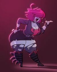 2d 2d_(artwork) 2d_artwork angry ass bigdad breasts female gaz_membrane hair hair_over_eyes invader_zim nickelodeon solo tagme thick thick_ass thick_butt thick_hips thick_legs thick_thighs