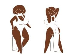 1girls ass big_ass big_breasts boobs_and_butt_pose breasts brown_(harvestman) cocktail_dress digital_drawing_(artwork) digital_media_(artwork) faceless_female female harvestman_here large_breasts pictogirls_(harvestman) pictogram short_hair simple_background stick_figure stickman white_background white_dress