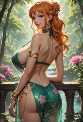 1girls ai_generated big_breasts brest female female_only ginger ginger_hair long_hair nami one_piece oxtonai