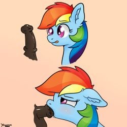 animal_genitalia animal_penis disembodied_penis duo equid equine equine_genitalia equine_penis fellatio female feral friendship_is_magic genitals hasbro hi_res horse male male/female mammal my_little_pony offscreen_character oral penile penis pony rainbow_dash_(mlp) sex yellowcrom