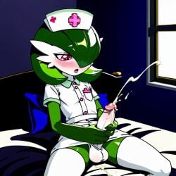 ai_generated bedroom crossdressing cumshot femboy gardevoir male_gardevoir masturbation nurse_uniform pokémon_(species) pokemon