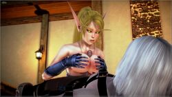 3d blonde blonde_hair blood_elf breasts elf eshalw female honey_select paizuri ponytail warcraft world_of_warcraft