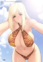 2010 big_boobs big_breasts big_tits blonde_hair boobs breasts cleavage female female_only magaki_ryouta only_female original perfetc_body revealing_clothes smile swimsuit tits