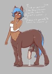 1futa balls ballsack bent_arm big_balls big_penis blue_hair blue_tail brown_fur centaur centaur_(quin-nsfw) cleavage clothed clothed_futanari cum_drip cum_dripping cum_dripping_from_penis cum_on_floor cum_on_ground cute cute_face dark-skinned_futanari dark_skin dialogue digital_drawing_(artwork) digital_media_(artwork) embarrassed flaccid futa_focus futa_only futanari futanari_focus half-dressed half_naked hand_on_face hi_res highlights highlights_(coloring) hooves horse_futa horse_girl horse_penis horsecock horsecock_futanari huge_balls huge_cock hybrid looking_at_away naked naked_futanari nude nude_futanari open_mouth open_smile original original_character pinup pose posing quin-nsfw shy small_breasts smiling smiling_at_viewer standing sweatdrop talking_to_viewer text topwear