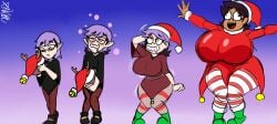 amity_blight big_breasts breast_expansion christmas elf_costume flat_colors identity_death luz_noceda silly_face tagme the_owl_house thick_thighs thigh_expansion transformation zaicomaster14