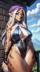 ai_generated animal_ears animal_humanoid anthro ass big_breasts cute female female_only furry furry_ass furry_breasts furry_ears furry_female furry_only furry_tail hi_res hyena hyenaloverai mammal nai_diffusion seductive stable_diffusion tongue tongue_out