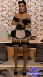 3d apex_legends busty dzerodzeroni female female_focus female_only going_commando hourglass_figure loba loba_(apex_legends) long_hair maid maid_apron maid_headdress maid_outfit maid_uniform makeup no_panties servant tagme twin_braids wide_hips