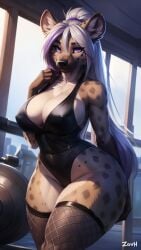 ai_generated animal_ears animal_humanoid anthro ass big_breasts cute female female_only furry furry_ass furry_breasts furry_ears furry_female furry_only furry_tail hi_res hyena hyenaloverai mammal nai_diffusion seductive stable_diffusion tongue tongue_out