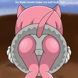 amy_rose ass bending_over dress furry hedgehog panties parody pink_body rear_view solo sonic_(series) sonic_the_hedgehog_(series) sonic_x spanky15 subtitled tail underwear