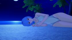 beach female neon_genesis_evangelion night rei_ayanami swimsuit