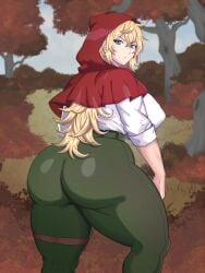 1girls blonde_hair draxlerhsk grimm_(red_hood) huge_ass looking_back tagme