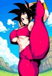 1girls ai_generated base_form_kefla black_hair bubble_ass bubble_butt curvy curvy_body curvy_female curvy_figure curvy_hips curvy_thighs dat_ass dragon_ball dragon_ball_super female female_only fusion kefla spiked_hair sudospritez tagme