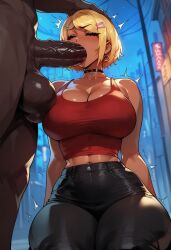 1girls agatha_(xandr) ai_generated artstyle_imitation ass big_ass big_breasts big_penis black_pants blonde_female blonde_hair blue_eyes bob_cut choker dark-skinned_male dominant_male earrings emotionless eyelashes eyeshadow gyaru hair_covering_eye hair_over_one_eye huge_ass huge_breasts interracial makeup prostitute prostitution red_tank_top seductive sex short_hair slut tank_top tanned tanned_female tanned_skin thiccwithaq_(ai_style) thick thick_ass thick_legs thick_lips thick_thighs tight_pants veiny_penis voluptuous voluptuous_female whore xandr young younger_female