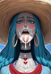 after_oral ai_generated blush charlotte_amande cum_in_mouth female female_only gvukub one_piece