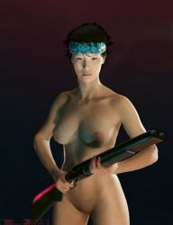 asian asian_female asian_tomboy cyberpunk cyberpunk_2077 efjbolp naked naked_female tomboy v_(cyberpunk_2077) valerie_(cyberpunk_2077) video_games