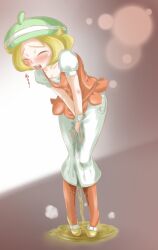 bianca_(pokemon) blonde_hair fully_clothed game_freak light_skin omorashi peeing pokemon urine