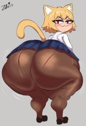 1girls :3 animal_ears ass ass_bigger_than_head ass_focus behind_view big_ass big_butt blonde_hair bottom_heavy bubble_butt cat_ears cat_tail catgirl clothing curvaceous curvy curvy_figure female female_only fully_clothed gigantic_ass huge_ass legwear looking_back melty_blood neco-arc pantyhose pantylines pear_shaped red_eyes shortstack skirt smug solo solo_female tagme tail thick_thighs tsukihime type-moon voluptuous voluptuous_female wide_hips za_barro