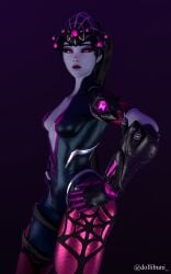 1girls 3d blizzard_entertainment clothed female female_focus female_only french light-skinned_female looking_at_viewer overwatch purple_skin standing widowmaker