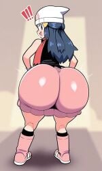 ai_generated bubble_ass bubble_butt curvaceous curvy curvy_body curvy_female curvy_figure dawn_(pokemon) female giant_ass huge_ass huge_butt pixelsin pokemon thick_ass thick_thighs