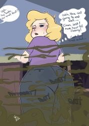 big_ass blonde_hair cartoon_network fart fart_fetish sadie_miller shortstack steven_universe tight_pants vinylsplash