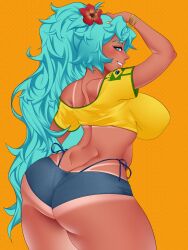 1girls ass big_ass big_breasts big_thighs bombusaya brazil brazilian brazilian_female brazilian_miku breasts cyan_eyes cyan_hair female female_only hatsune_miku huge_ass huge_breasts huge_thighs latin_american_hatsune_miku_(meme) long_hair looking_at_viewer shirt shorts solo tagme tan tan_body thick_hips thick_thighs thighs thong twintails vocaloid yellow_shirt