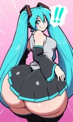 ai_generated ass blue_hair bubble_ass bubble_butt giant_ass hatsune_miku huge_ass pixelsin skirt vocaloid