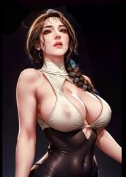 1girls ai_generated aunt big_breasts black_hair boarding_diary breasts manhwa mi-kyung_cho milf solo