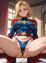 ai_generated anime anime_style breasts captain_marvel panties peeing peeing