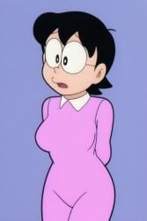 ai_generated breasts clothed clothed_female clothing doraemon female female_only glasses milf mother short_hair simple_background solo tamako_nobi