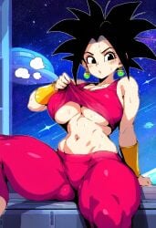 1girls ai_generated base_form_kefla black_hair bubble_ass bubble_butt curvy curvy_body curvy_female curvy_figure curvy_hips curvy_thighs dat_ass dragon_ball dragon_ball_super female female_only fusion kefla spiked_hair sudospritez tagme