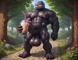 1boy 1male ai_generated anthro balls big_balls big_nipples big_penis black_body black_skin booster_rex claws daddy enderman erect_penis erection forest furry furry_male gay huge_balls huge_cock ice_cream looking_at_viewer male male_only microsoft milkshake minecraft mojang monster monster_boy muscular muscular_anthro muscular_male nipples nude penis purple_eyes solo toes tree veiny_penis yaoi yiff