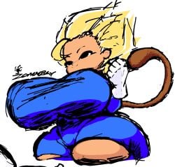 artist_logo artist_name ass big_ass big_breasts big_thighs blonde_female blonde_hair blonde_hair breast_focus breasts breasts dark_skin gloves hips hips_wider_than_shoulders hourglass_figure huge_ass huge_breasts huge_thighs monkey_tail ripped_clothing saiyan saiyan_armor saiyan_girl saiyan_tail shortstack skin_tight skin_tight_suit smaller_female spiky_hair tail tan_body tan_skin thick_thighs thighs thin_waist transformation upward_shot wide_hips zommbay