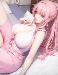 1girls ai_fingers ai_generated aunt big_breasts black_hair breasts manhwa milf solo