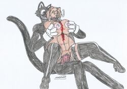 anthro bear bear_girl belts big_breasts big_hips black_body black_eyes black_fur blood bouncing_testicles brown_body brown_fur brown_hair cartoon_cat corpse dasha_(petruz) dead_eyes death demon_cat empty_eyes female_death grabbing_breasts grabbing_from_behind guro long_boots long_gloves male/female marlon64 medium_hair naked_belt naked_boots naked_female naked_gloves naked_necktie neckwear necrophilia pussy_juice red_penis reverse_cowgirl_position sex_from_behind slashing snuff traditional_drawing_(artwork) vaginal_sex white_background yellow_eyes