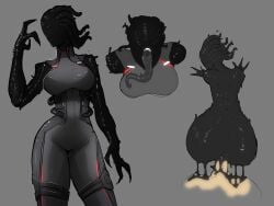 black_body black_hair chaos_director_(fortnite) faceless faceless_character faceless_female featureless_face fortnite fortnite:_battle_royale goo goo_creature goo_dripping goo_girl goo_hair goo_humanoid gooey lizzard_sama monster monster_girl non-human slime slime_girl slime_hair tentacle_hair