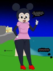 alone anthro disney disney+ fanart female furry furry_female furry_pussy girl island minnie_mouse mouse mouse_ears mouse_girl mouse_humanoid mouse_tail night no_panties pussy slendyeevee text vagina