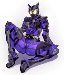 1cuntboy android arm_up armor belt bodysuit cuntboy cuntboy_focus cuntboy_only helmet horobi_(kamen_rider) kamen_rider kamen_rider_horobi kamen_rider_zero-one_(series) leaning_on_hand legs_apart legs_spread mask masked on_ground outline presenting presenting_pussy purple_armor pussy pussy_focus pussy_lips pussy_outline robot sitting sitting_on_ground sketch solo torimotsukinkan vagina yellow_eyes