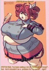 bbw belly_overhang big_belly big_female blush blush bread chubby chubby_female embarrassed fat fat_ass fat_female fat_fetish fat_girl fat_woman fatty kasane_teto large_female obese obese_female overweight overweight_female pig plump pork_chop thick_thighs tubby utau weight_gain