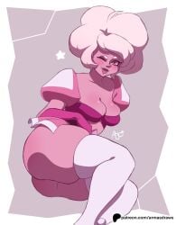 armasdraws cartoon_network gem_(species) patreon_username pink_diamond_(steven_universe) pink_skin steven_universe white_stockings winking_at_viewer