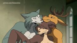 1girls 2024 2boys 2d_animation anal anal_sex animated animated_image anthro anthro_on_anthro anthro_only anthro_penetrated anthro_penetrating anthro_penetrating_anthro antlers athletic athletic_anthro athletic_male beastars bedroom_eyes better_version_at_source big_breasts big_eyelashes big_eyes bikomation black_eyes black_nose blue_eyes blush blushing_face bodily_fluids body_hair breast_grab breast_massage breasts breathing brown_body brown_eyes brown_fur brown_nose canid canine canis carrying carrying_partner carrying_position cervid cervine cheek_tuft claws clenched_teeth cropped deer detailed_background digital_media_(artwork) excited excited_expression excited_face excited_female excited_for_sex eye_contact eyebrows eyelashes facial_expressions facial_tuft fangs female female_penetrated fluffy fluffy_cheeks fluffy_ears fluffy_hair fluffy_tail frame_by_frame fur furry grey_body grey_fur group group_sex half-closed_eyes hand_on_breast happy holding_leg horn horns horny horny_face horny_female horny_male implied_double_penetration implied_sex in_heat interspecies jiggle juno_(beastars) leg_grab leg_up legoshi_(beastars) leporid looking_at_another looking_at_partner looking_at_viewer looking_pleasured louis_(beastars) male male/female male/male male_penetrating male_penetrating_female mammal massage mmf_threesome multicolored_body multicolored_fur narrowed_eyes netflix open_mouth penetration petting pleasure pleasure_face pleasured predator/prey red_deer scar seductive_mouth sex short_playtime smile spread_legs standing standing_on_one_leg standing_position standing_sex stimulation sweat sweatdrop sweaty sweaty_breasts tan_body tan_fur teeth teeth_clenched teeth_showing teeth_visible threesome trio tuft two_tone_body two_tone_fur vaginal_penetration vaginal_sex wide_eyed widescreen wolf yellow_body yellow_fur