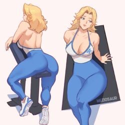 1girl 2d ass big_ass blonde_hair dat_ass fantastic_four female female_focus female_only fully_clothed invisible_woman invisible_woman_(marvel_rivals) light-skinned_female light_skin marvel marvel_rivals meziosaur solo sue_storm thighs