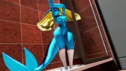 2023 3d_(artwork) anthro areola artist_name bathing bedroom_eyes big_ears blue_areola blue_body blue_ears blue_fin blue_fur blue_nipples blue_tail breasts digital_media_(artwork) duo eeveelution fan_character female fur generation_1_pokemon generation_4_pokemon genitals humanoid_genitalia humanoid_pussy hybrid inside lagomorph leporid long_ears looking_at_viewer lopunny mammal medium_breasts multicolored_body multicolored_ears multicolored_eyes multicolored_fur multicolored_tail narrowed_eyes nintendo nipples nude nude_anthro nude_female pokemon pokemon_(species) purple_sclera pussy rabbit seductive shower showering signature smile solo tail text vaporeon viper-desires warfare_vaporunny water watermark white_body white_eyes white_fur yellow_fin yellow_inner_ear