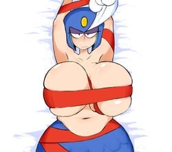 1girls 2018 alternate_breast_size armpits arms_up bare_shoulders bed bedroom_eyes belly belly_button big_breasts blush breast_press breast_squeeze breasts capcom collarbone eyelashes eyeshadow female female_only flirting fupoo half-closed_eyes hands_up helmet huge_breasts humanoid hyper hyper_breasts large_breasts looking_at_viewer lying lying_on_back lying_on_bed makeup mega_man mega_man(classic) mermaid naked navel nude nude_female nudity pose posing red_ribbon ribbon robot robot_girl robot_humanoid seductive seductive_eyes seductive_look shiny_skin simple_background solo solo_female solo_focus splash_woman upper_body voluptuous