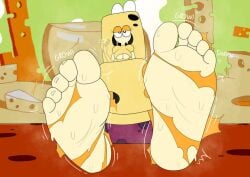 1girls cheese cheese_toppin female_only foot_fetish foot_growth huge_feet musk musky_feet nexturttle pizza_tower ripped_stockings ripping_clothing steam steamy_feet sweat sweating sweaty tagme toppin_gals toppin_gals_minus8 wardrobe_malfunction